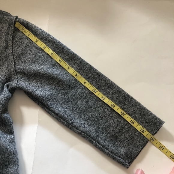 Zara Woman Minimalist Raw Hem Gray Marl 3/4 Sleeves Mini Dress Size M - Picture 9 of 12